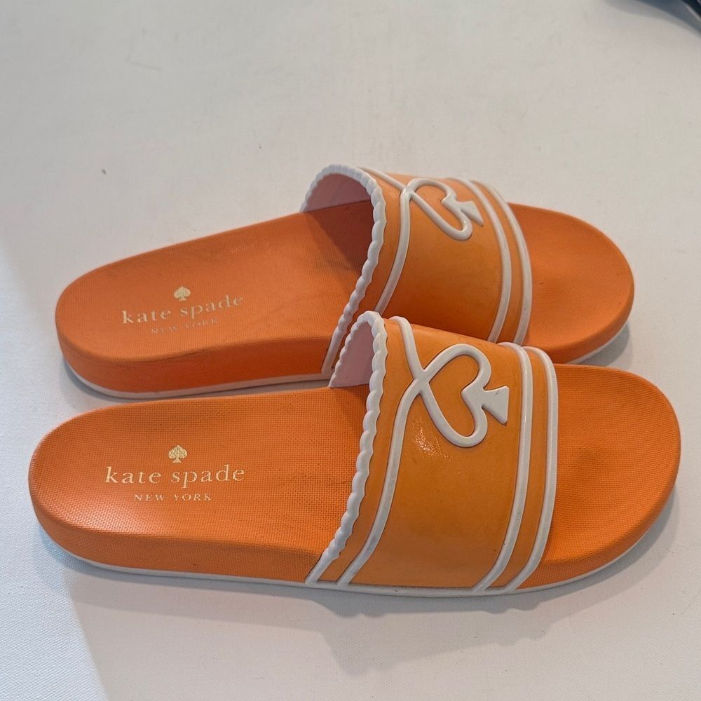 Kate Spade Vibrant Orange Slide Sandals - Picture 2 of 4